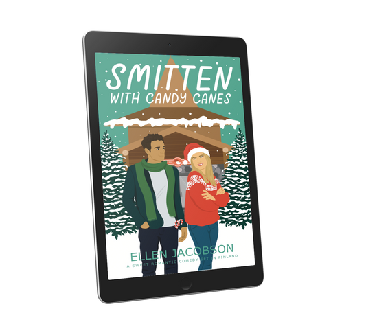 Smitten with Candy Canes romantic comedy set in Santa's Village, Finland ebook cover